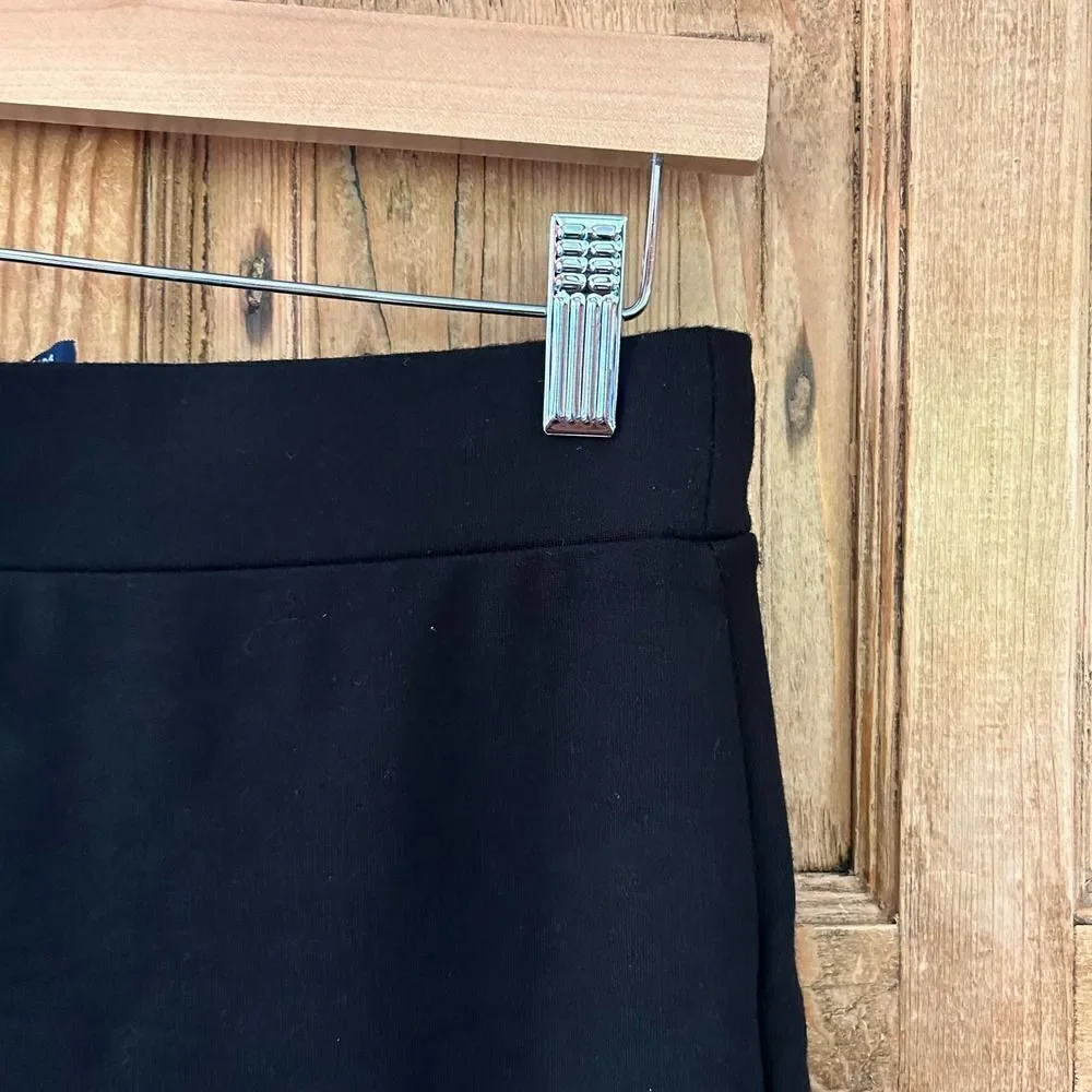 SuperDry Skirts‎ Medium Black Pull On Elastic Waist Skirt Slit Up The Back